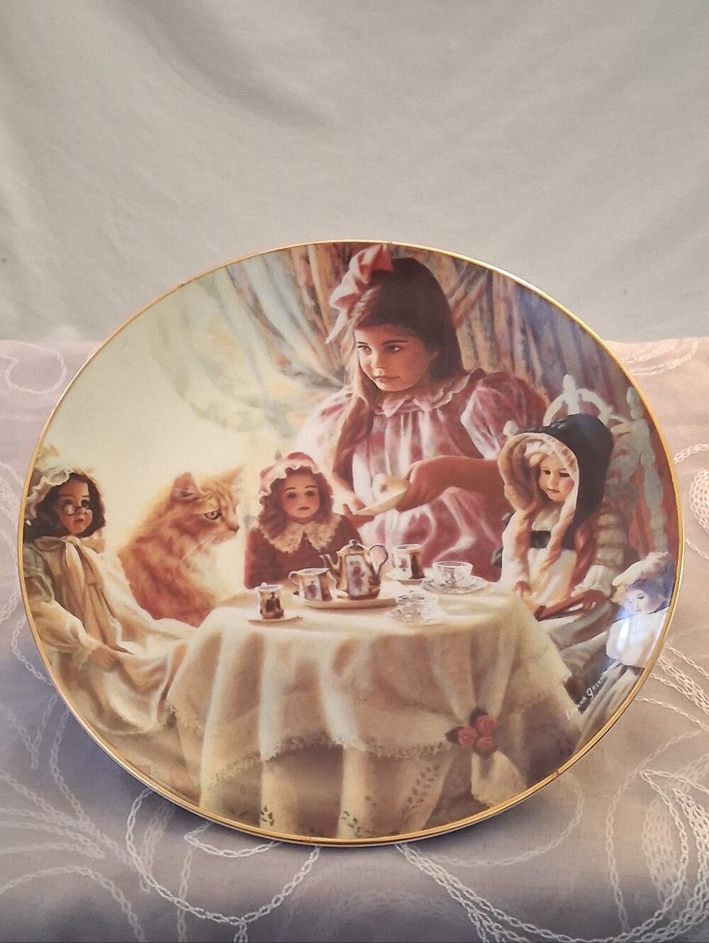 Vintage (1991) Porcelain Collectors Plate "Elizabeth's Afternoon Tea"